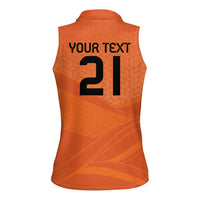 Custom Netherlands Oranje Football Women Sleeveless Polo Shirt Come On Het Nederlands Elftal - Wonder Print Shop