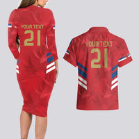 Custom Serbia Football Couples Matching Long Sleeve Bodycon Dress and Hawaiian Shirt Fudbalska reprezentacija Srbije LT9 - Wonder Print Shop
