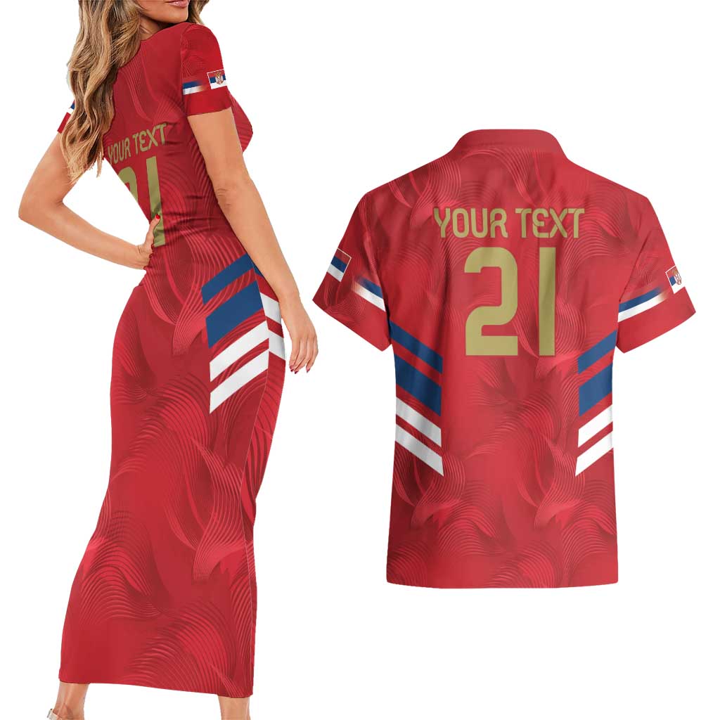 Custom Serbia Football Couples Matching Short Sleeve Bodycon Dress and Hawaiian Shirt Fudbalska reprezentacija Srbije LT9 - Wonder Print Shop