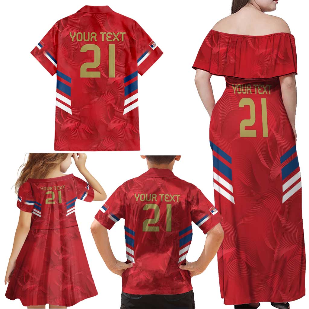 Custom Serbia Football Family Matching Off Shoulder Maxi Dress and Hawaiian Shirt Fudbalska reprezentacija Srbije LT9 - Wonder Print Shop