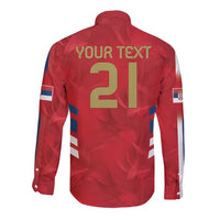 Custom Serbia Football Long Sleeve Button Shirt Fudbalska reprezentacija Srbije - Wonder Print Shop