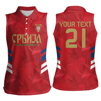 Custom Serbia Football Women Sleeveless Polo Shirt Fudbalska reprezentacija Srbije - Wonder Print Shop