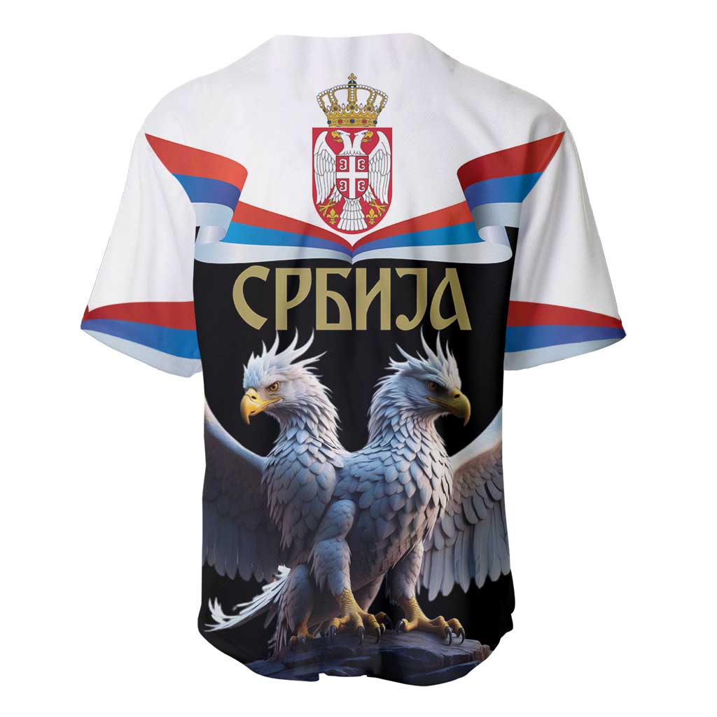 Serbia Silver Double-headed Eagle Baseball Jersey LT9 - Wonder Print Shop