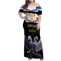 Serbia Silver Double-headed Eagle Family Matching Off Shoulder Maxi Dress and Hawaiian Shirt LT9 - Wonder Print Shop