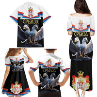 Serbia Silver Double-headed Eagle Family Matching Puletasi and Hawaiian Shirt - Wonder Print Shop
