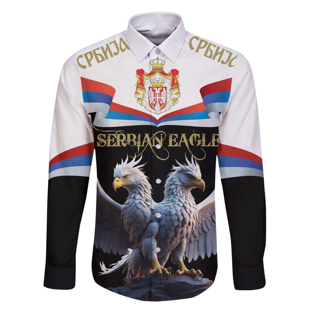 Serbia Silver Double-headed Eagle Family Matching Short Sleeve Bodycon Dress and Hawaiian Shirt - Wonder Print Shop