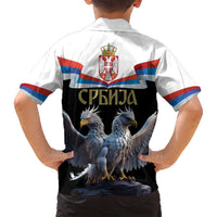 Serbia Silver Double-headed Eagle Family Matching Summer Maxi Dress and Hawaiian Shirt - Wonder Print Shop