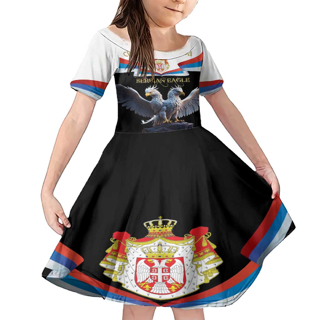 Serbia Silver Double-headed Eagle Family Matching Tank Maxi Dress and Hawaiian Shirt - Wonder Print Shop