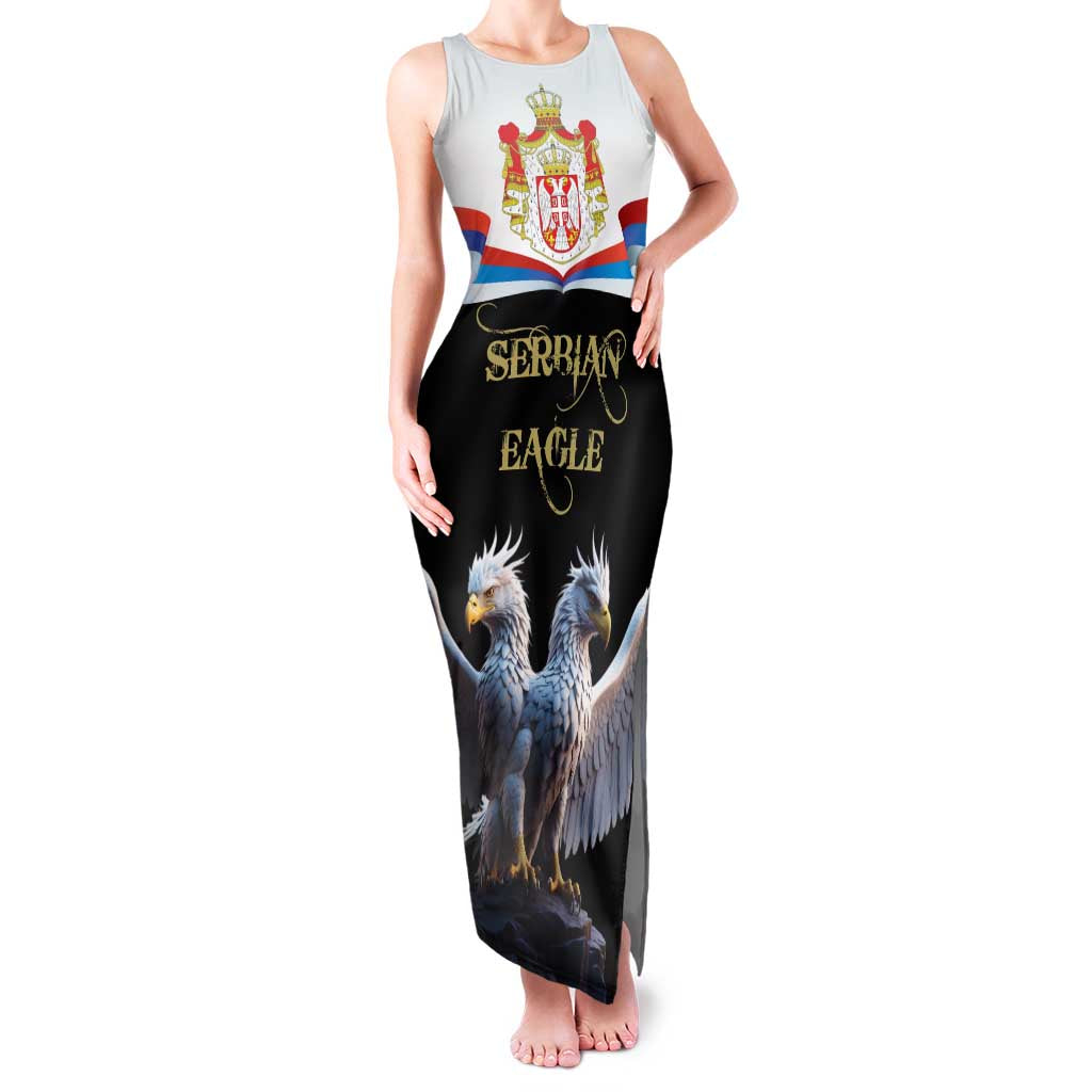 Serbia Silver Double-headed Eagle Family Matching Tank Maxi Dress and Hawaiian Shirt - Wonder Print Shop