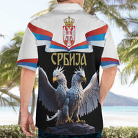 Serbia Silver Double-headed Eagle Hawaiian Shirt - Wonder Print Shop