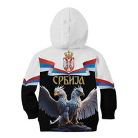 Serbia Silver Double-headed Eagle Kid Hoodie - Wonder Print Shop