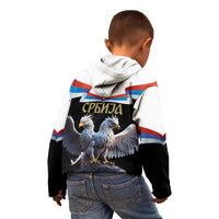 Serbia Silver Double-headed Eagle Kid Hoodie - Wonder Print Shop