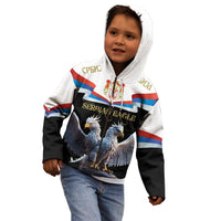 Serbia Silver Double-headed Eagle Kid Hoodie - Wonder Print Shop