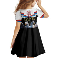 Serbia Silver Double-headed Eagle Kid Short Sleeve Dress - Wonder Print Shop