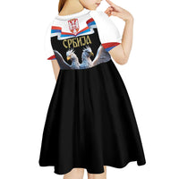 Serbia Silver Double-headed Eagle Kid Short Sleeve Dress - Wonder Print Shop