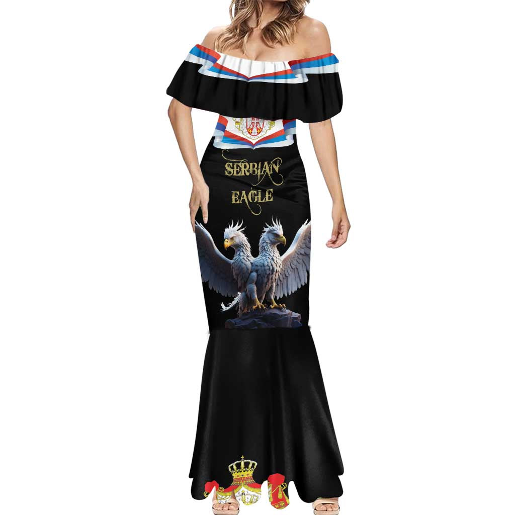 Serbia Silver Double-headed Eagle Mermaid Dress - Wonder Print Shop