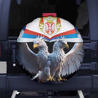 Serbia Silver Double-headed Eagle Spare Tire Cover - Wonder Print Shop
