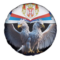 Serbia Silver Double-headed Eagle Spare Tire Cover - Wonder Print Shop