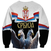 Serbia Silver Double-headed Eagle Sweatshirt - Wonder Print Shop