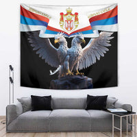 Serbia Silver Double-headed Eagle Tapestry - Wonder Print Shop