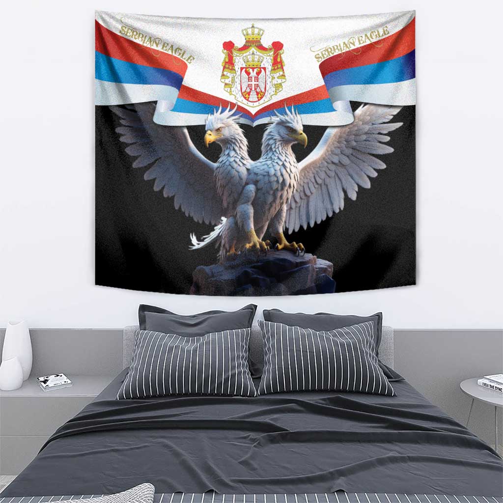 Serbia Silver Double-headed Eagle Tapestry - Wonder Print Shop