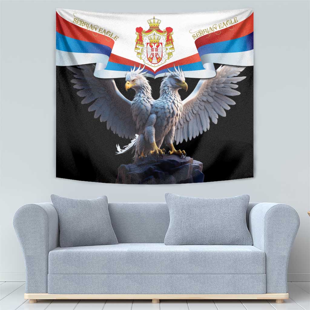 Serbia Silver Double-headed Eagle Tapestry - Wonder Print Shop