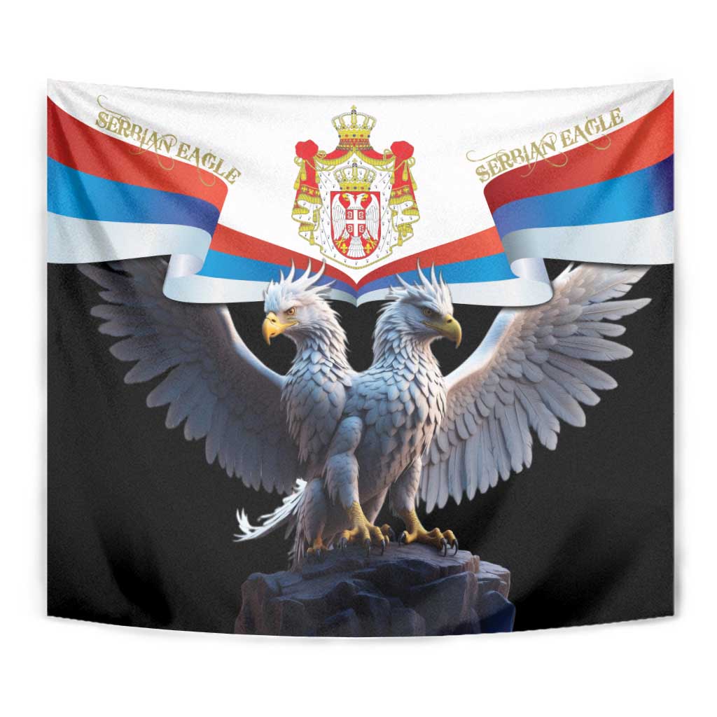 Serbia Silver Double-headed Eagle Tapestry - Wonder Print Shop