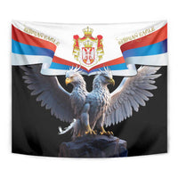 Serbia Silver Double-headed Eagle Tapestry - Wonder Print Shop