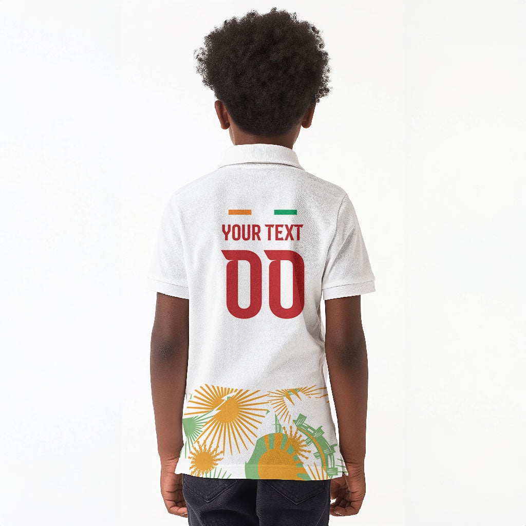 Custom Ivory Coast Heritage Elephants Never Fall Kid Polo Shirt