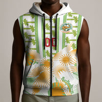 Custom Ivory Coast Heritage Elephants Never Fall Sleeveless Zip Hoodie