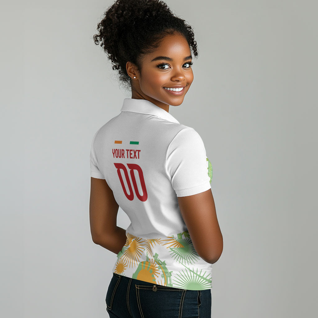 Custom Ivory Coast Heritage Elephants Never Fall Women Polo Shirt