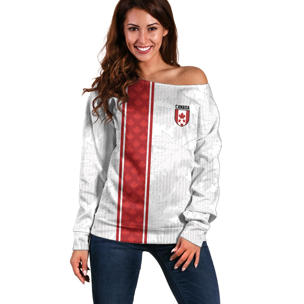 Custom Canada Our Game Now Off Shoulder Sweater Let's Go Canada Victory World Football