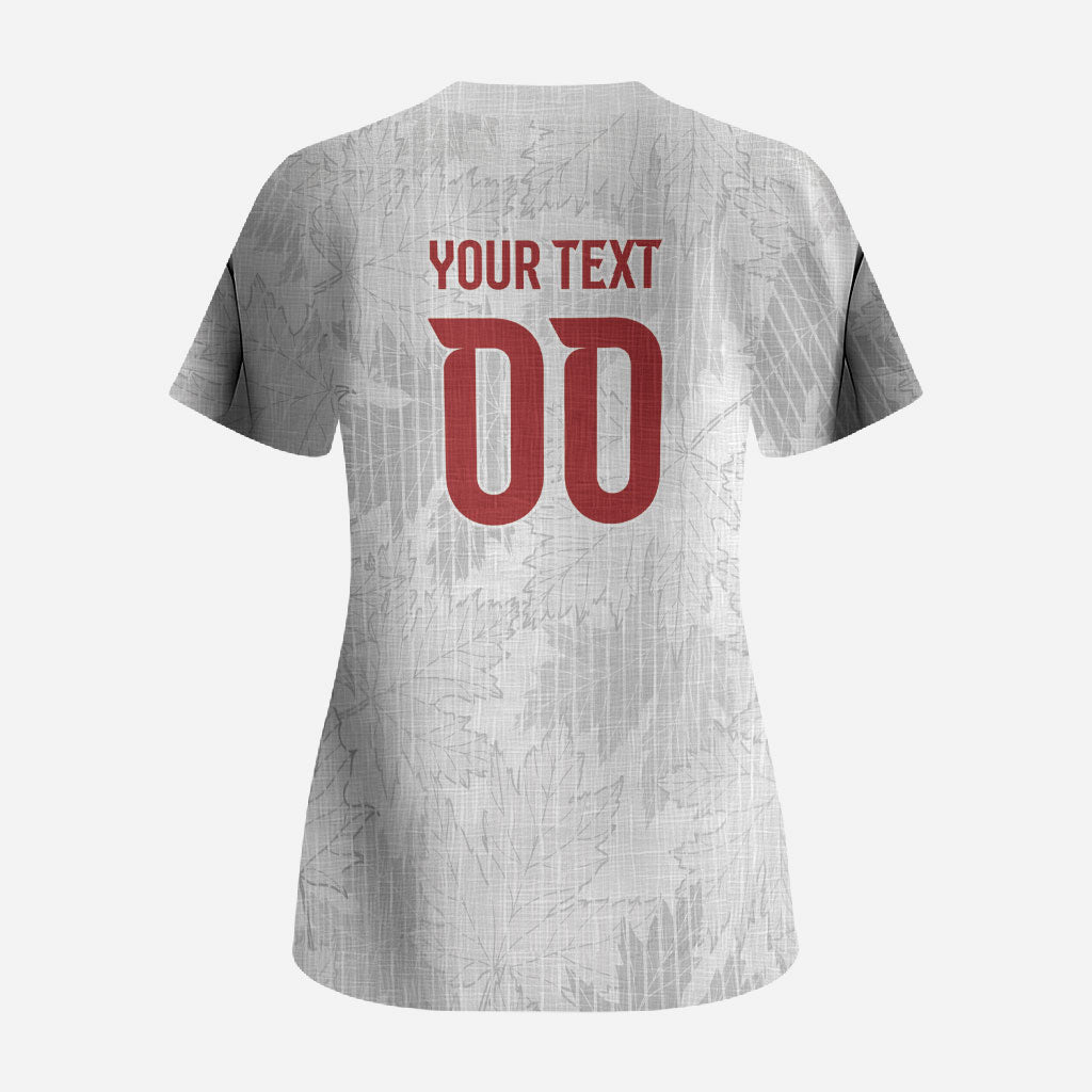 Custom Canada Our Game Now Scrub Top Let's Go Canada Victory World Football