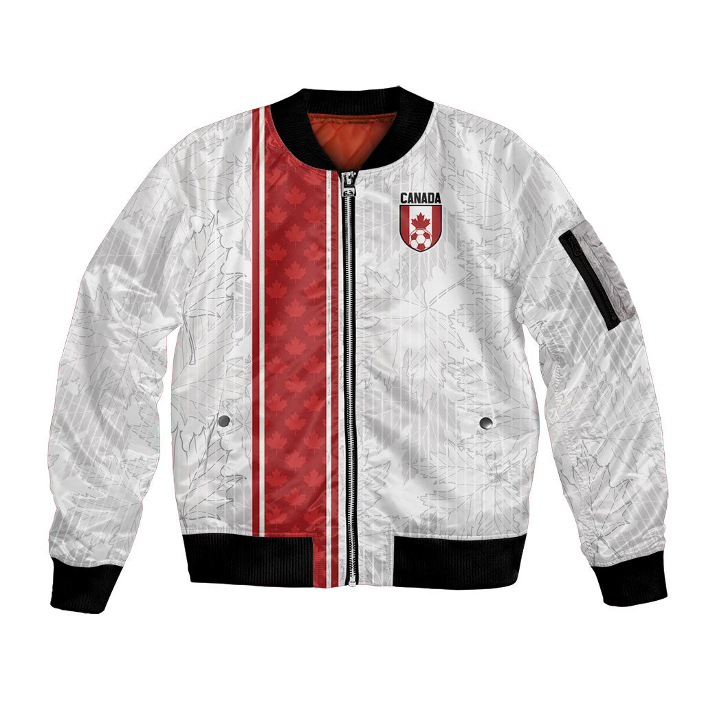 Custom Canada Our Game Now Sleeve Zip Bomber Jacket Let's Go Canada Victory World Football