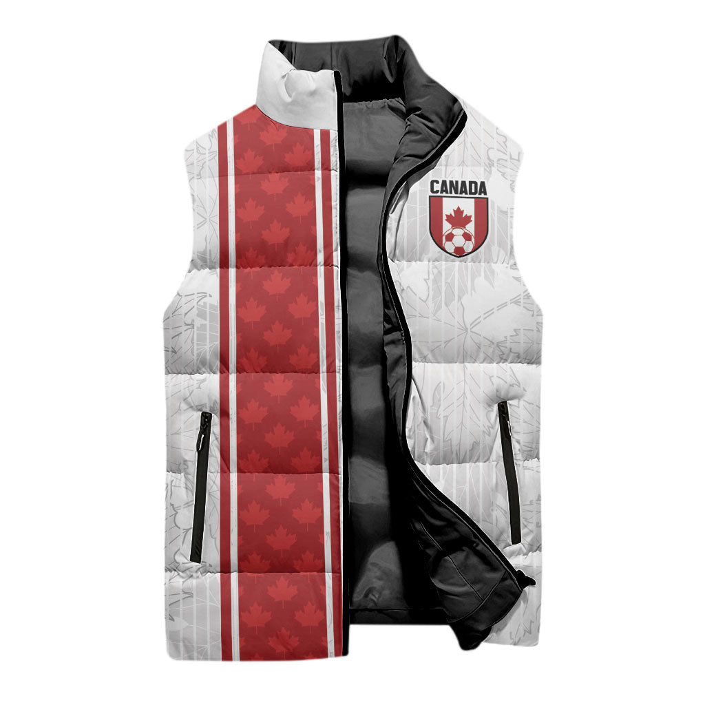 Custom Canada Our Game Now Sleeveless Puffer Jacket Let's Go Canada Victory World Football