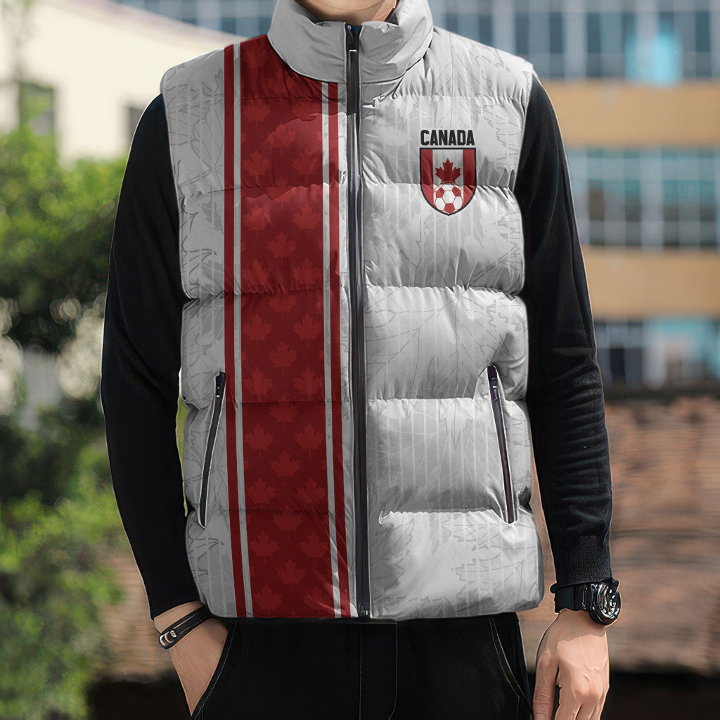 Custom Canada Our Game Now Sleeveless Puffer Jacket Let's Go Canada Victory World Football