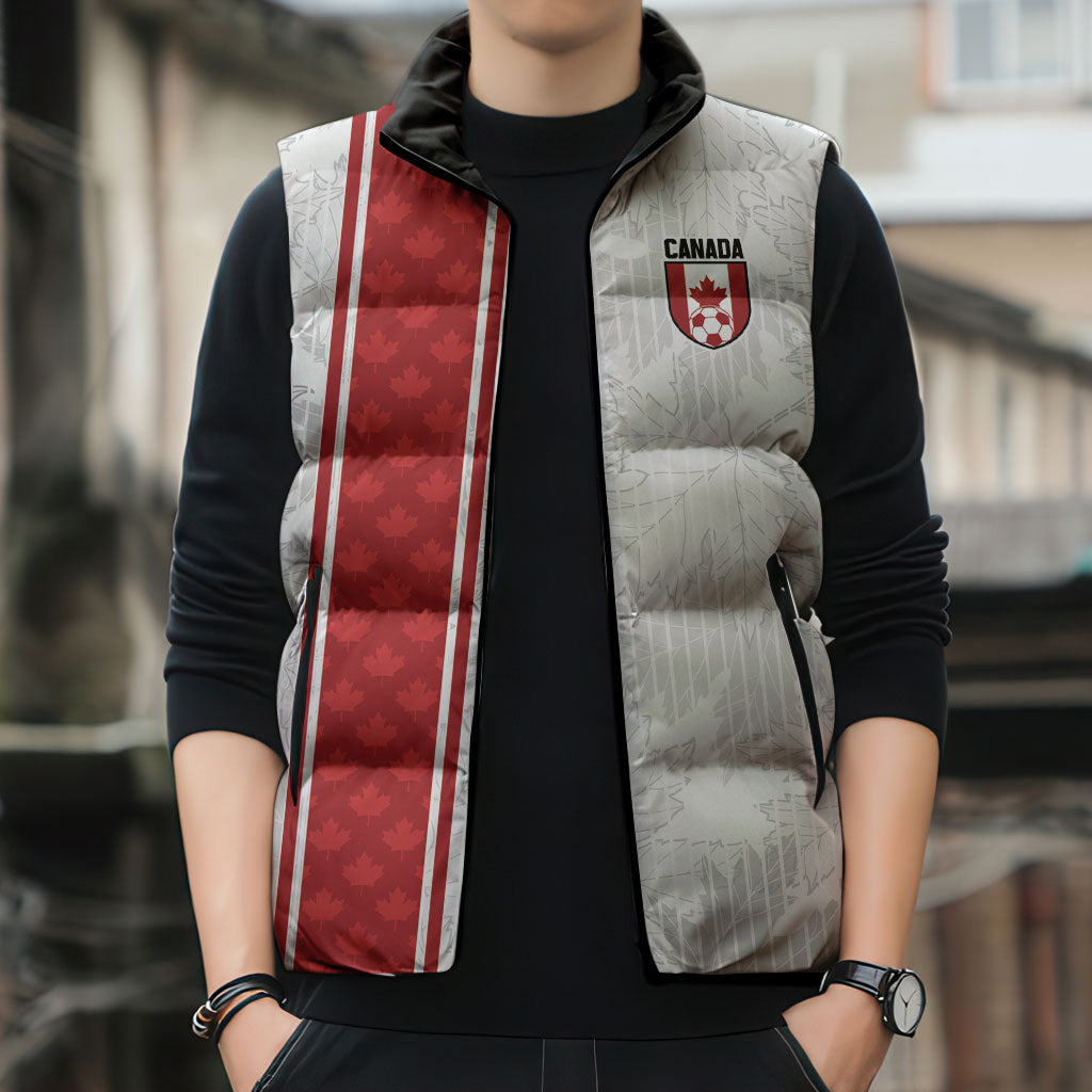 Custom Canada Our Game Now Sleeveless Puffer Jacket Let's Go Canada Victory World Football