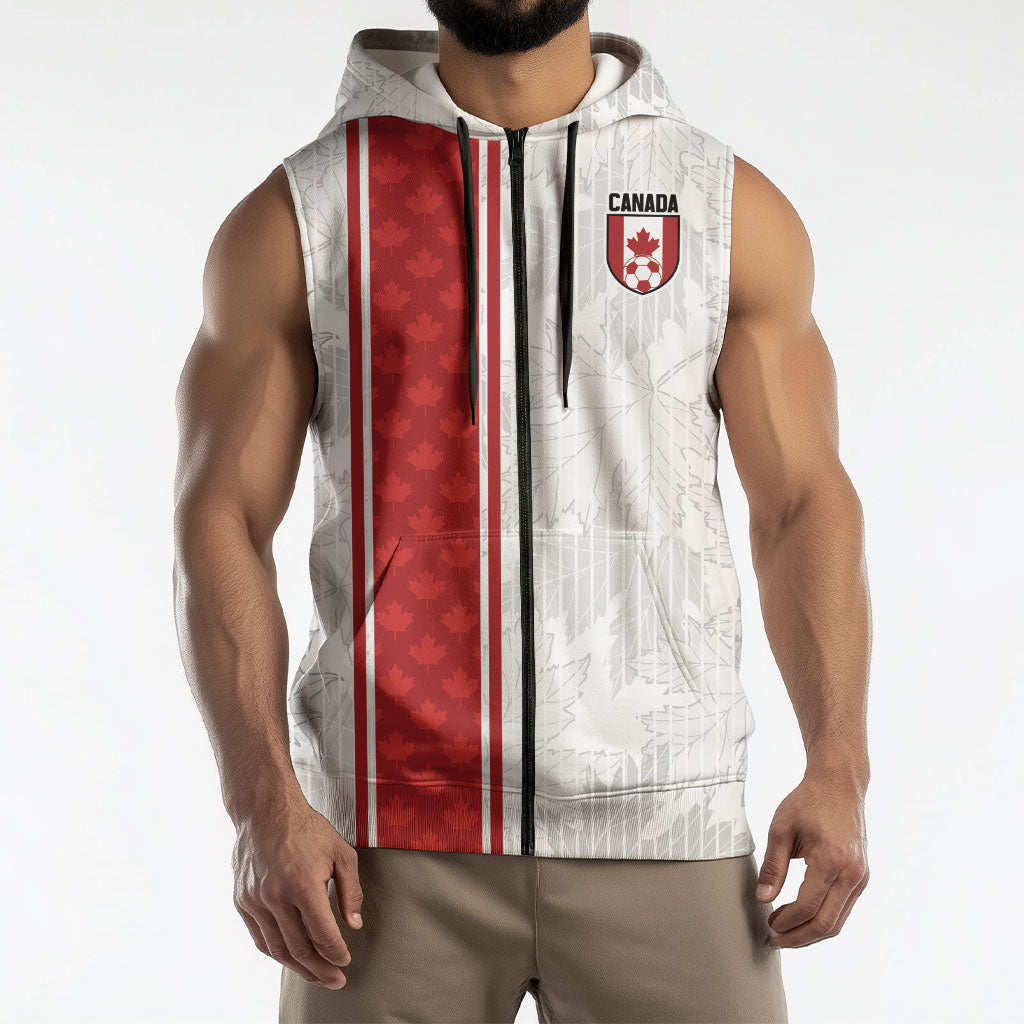 Custom Canada Our Game Now Sleeveless Zip Hoodie Let's Go Canada Victory World Football
