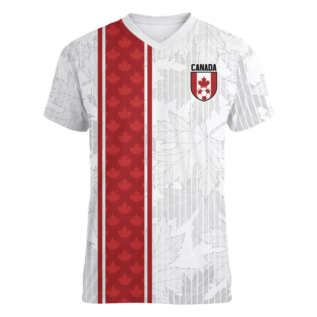Custom Canada Our Game Now Women V-Neck T-Shirt Let's Go Canada Victory World Football