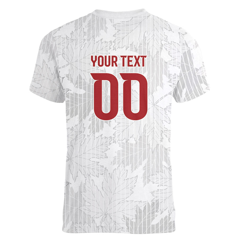 Custom Canada Our Game Now Women V-Neck T-Shirt Let's Go Canada Victory World Football