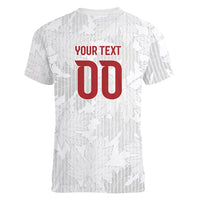 Custom Canada Our Game Now Women V-Neck T-Shirt Let's Go Canada Victory World Football