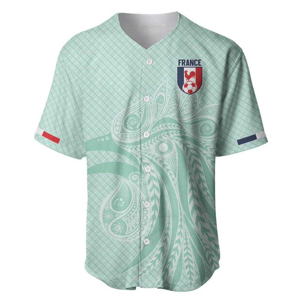 Custom France Coq Gaulois Heritage Baseball Jersey Allez les Bleus Aux Armes