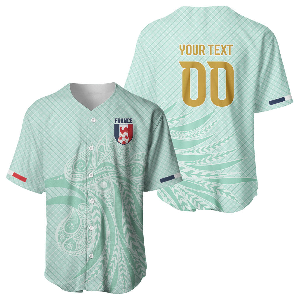Custom France Coq Gaulois Heritage Baseball Jersey Allez les Bleus Aux Armes