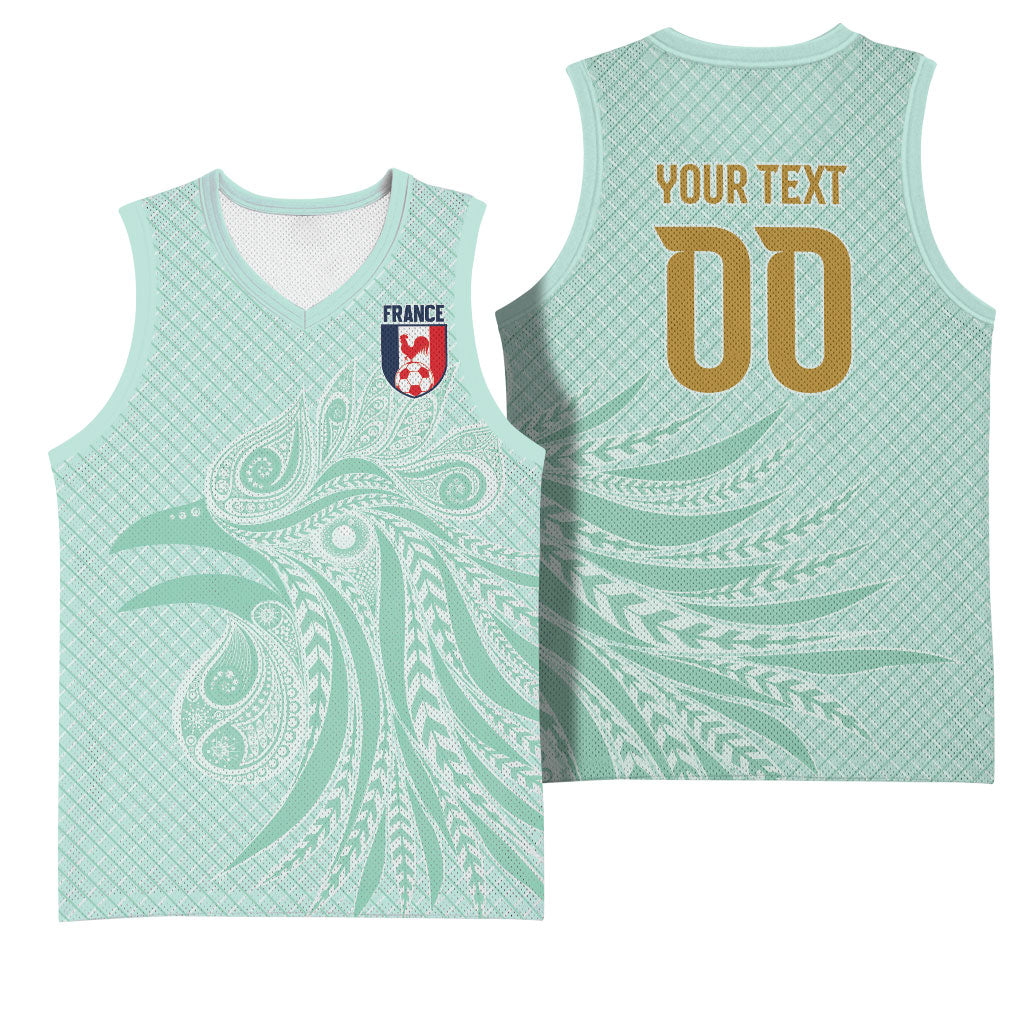 Custom France Coq Gaulois Heritage Basketball Jersey Allez les Bleus Aux Armes