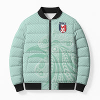 Custom France Coq Gaulois Heritage Bomber Puffer Jacket Allez les Bleus Aux Armes
