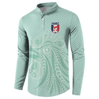 Custom France Coq Gaulois Heritage Button Sweatshirt Allez les Bleus Aux Armes