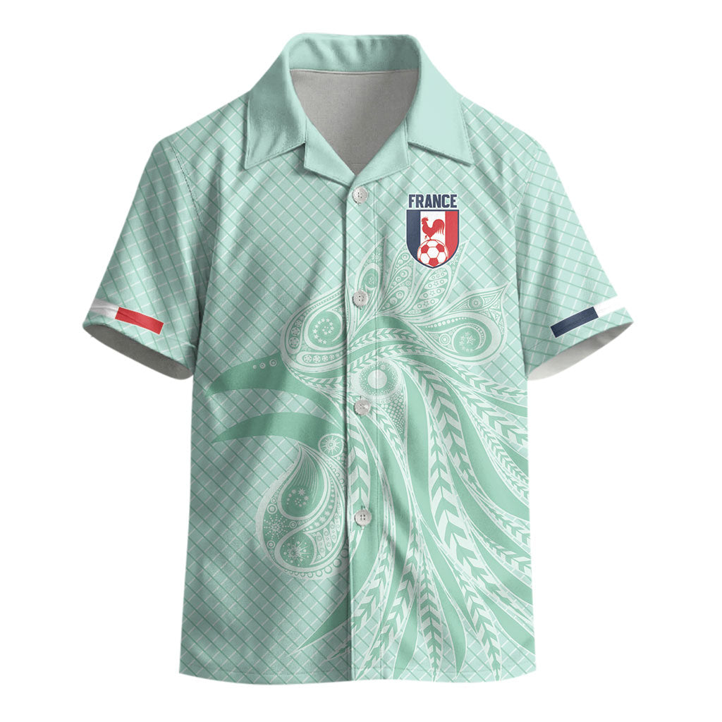Custom France Coq Gaulois Heritage Kid Hawaiian Shirt Allez les Bleus Aux Armes