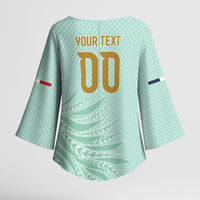 Custom France Coq Gaulois Heritage Kimono Sleeve Blouse Allez les Bleus Aux Armes