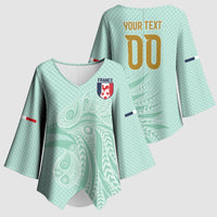 Custom France Coq Gaulois Heritage Kimono Sleeve Blouse Allez les Bleus Aux Armes