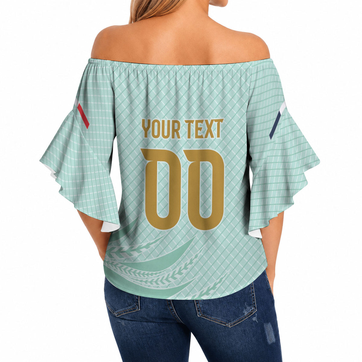 Custom France Coq Gaulois Heritage Off Shoulder Wrap Waist Top Allez les Bleus Aux Armes
